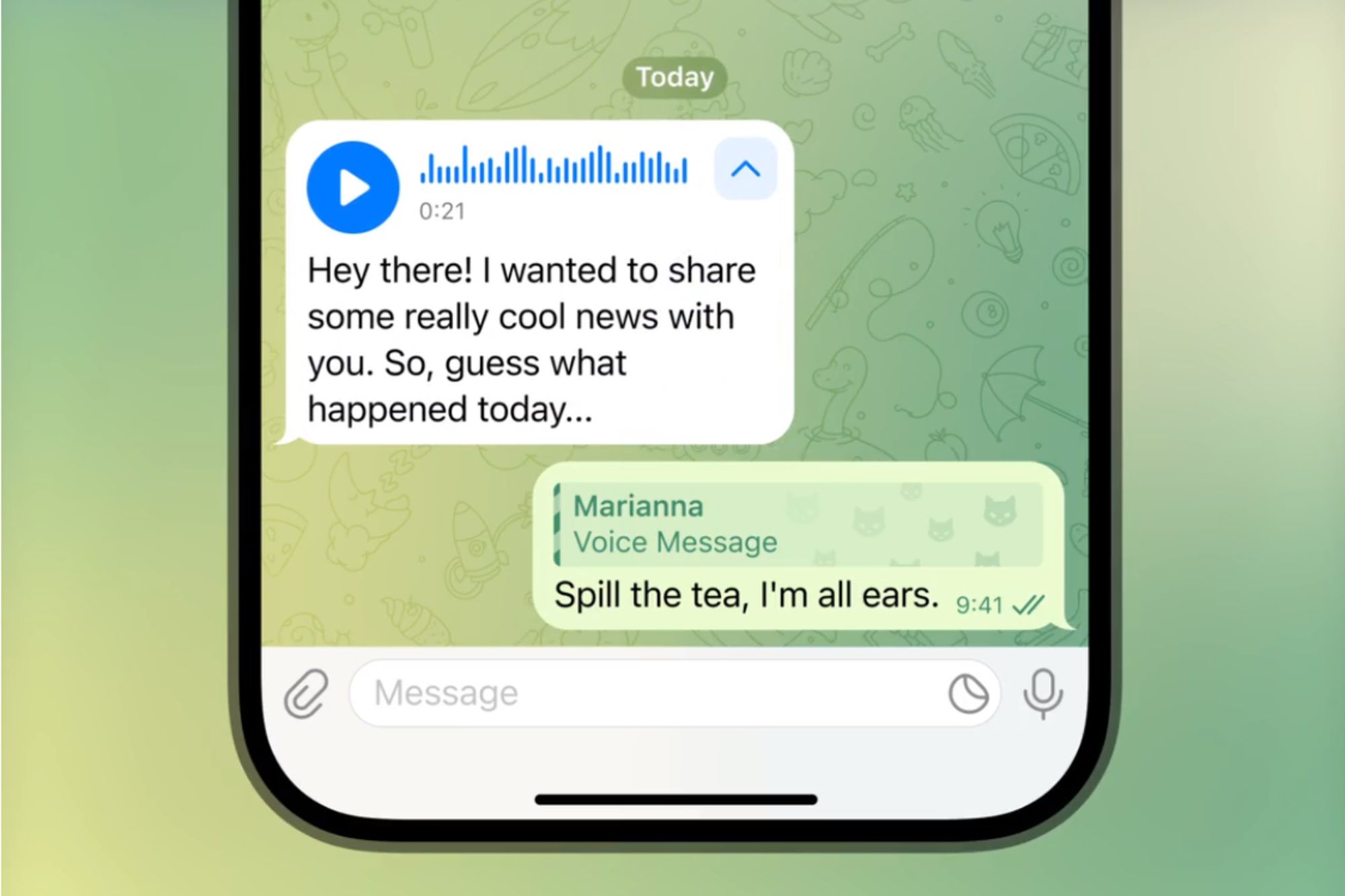 تبدیل صوت به متن در تلگرام پرمیوم