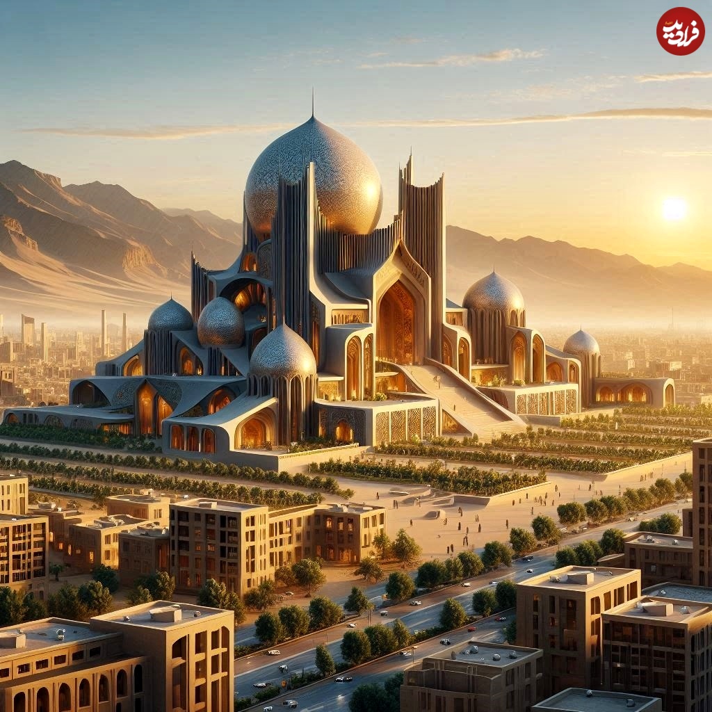تصویری از شهر یزد در سال 3024 که با هوش مصنوعی ساخته شده است