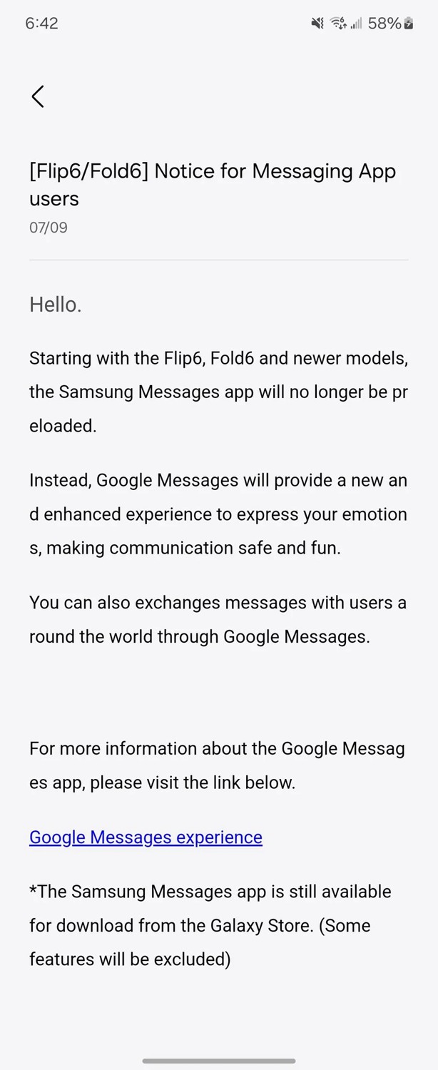 حذف پیام رسان سامسونگ و جایگزینی آن با Google Messages