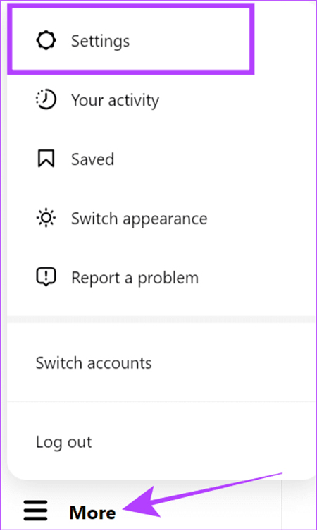 روی settings ضربه بزنید