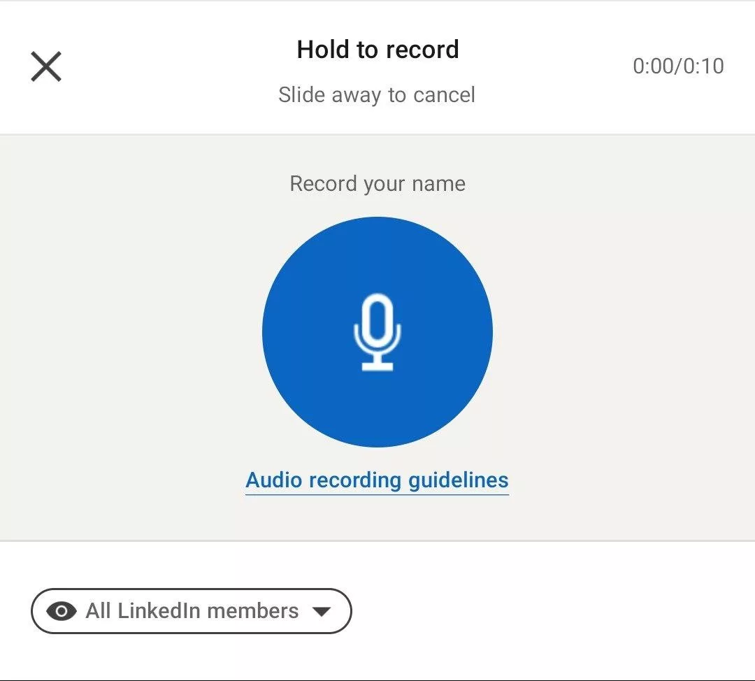 ضبط صدا برای حساب کاربری در لینکدین