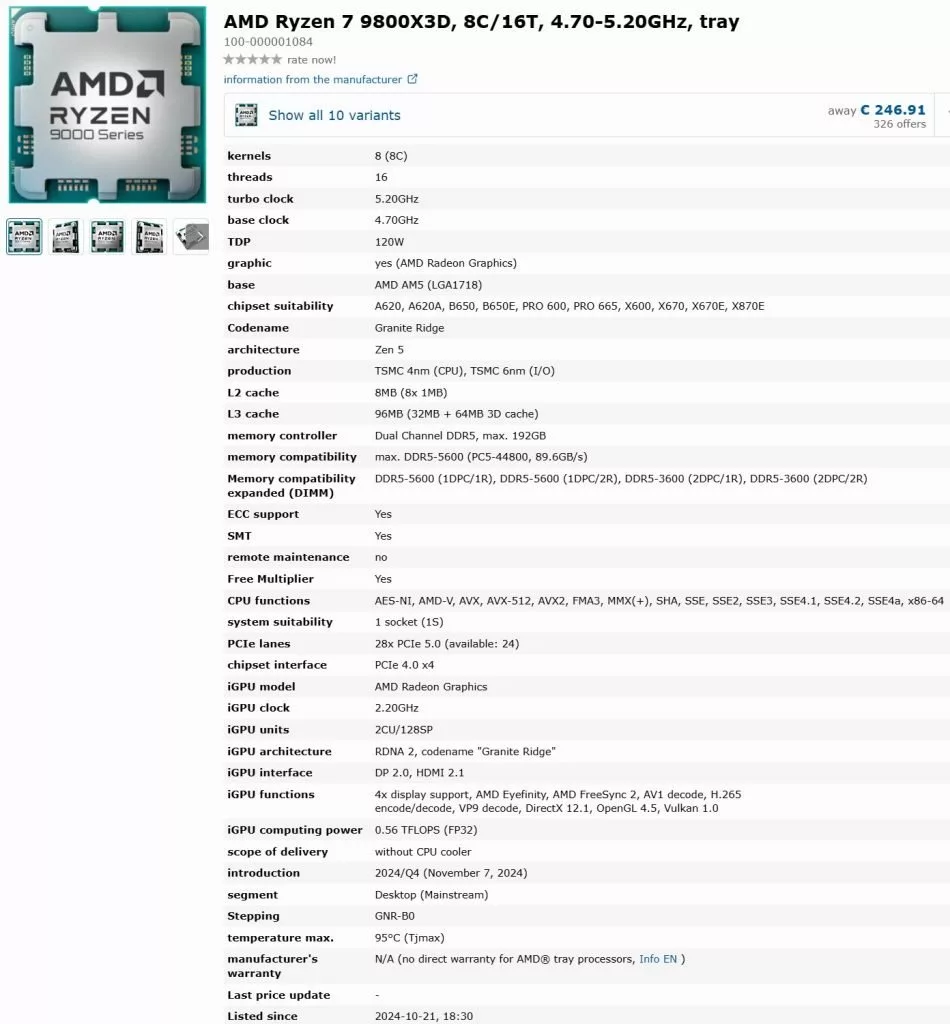 مشخصات پردازنده AMD رایزن