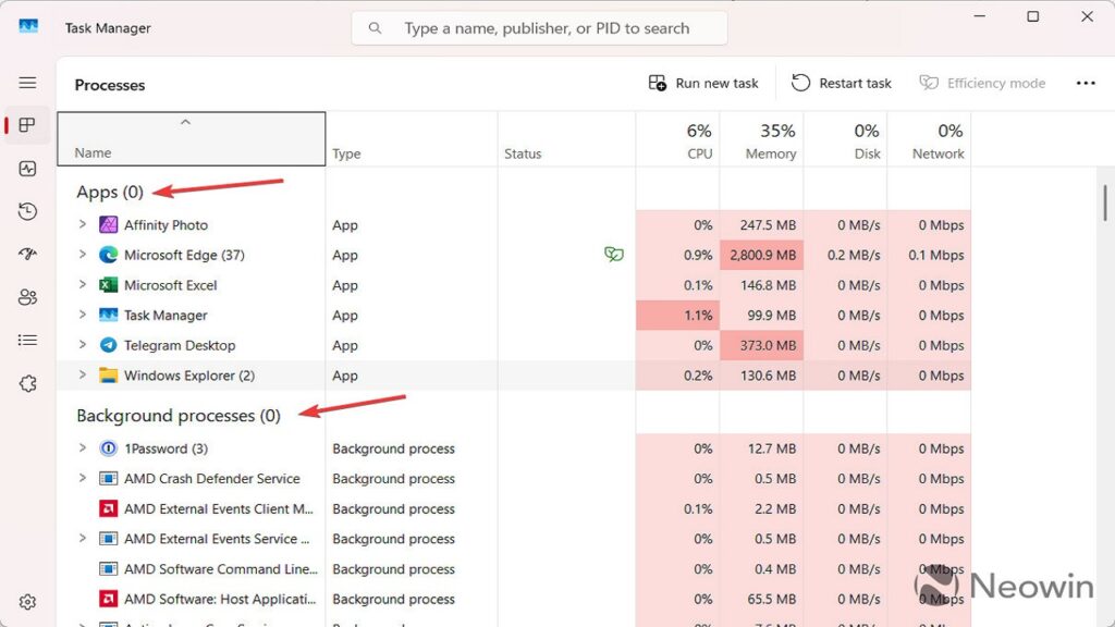 مشکل Task Manager در ویندوز ۱۱ نسخه 24H2