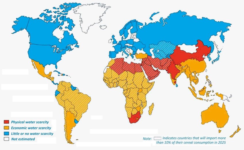 پیش بینی کمبود آب جهانی در سال 2025