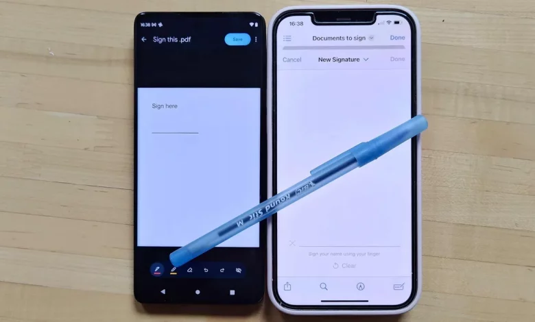 امضا کردن اسناد در آیفون و اندروید